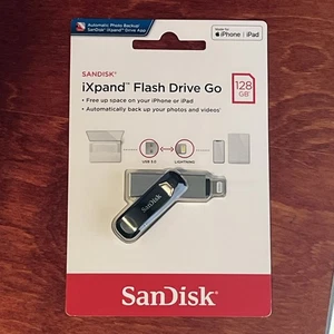New! Sealed! SanDisk 128GB iXpand Flash Drive Go USB Flash Lightning Drive - Afbeelding 1 van 2