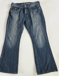 Guess Relaxed Boot Rancho Fit Denim Mens 36x30 Blue Jeans Flap Pocket - Picture 1 of 9