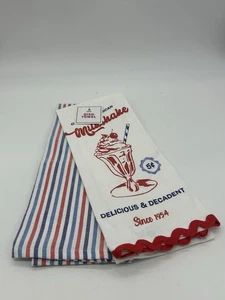 Milkshake & Woven Stripes 100% Cotton Dish Towels 15"x25" Target (Set of 2) NWT - Picture 1 of 2