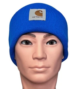 Carhartt A18 maglia polsino acrilico berretto blu brillante taglia unica logo toppa NUOVO - Foto 1 di 9