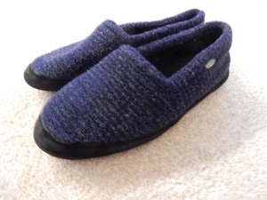 Acorn Herren Hausschuhe Mokassin Wolkenkissen Komfort blau Tweed Fleece Wildleder Größe 9/10 - Bild 1 von 3