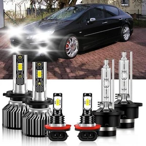 For Peugeot 407 2006-2009 6x HID LED Headlight Bulb Hi/Low+Fog Light Combo White - Picture 1 of 12