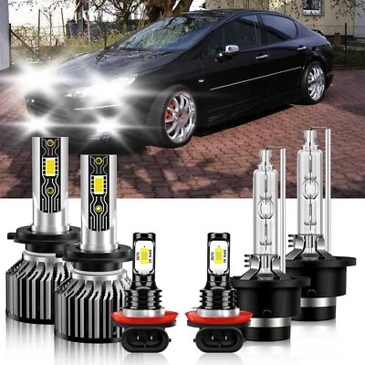 Para Peugeot 407 2006-2009 6x Bombilla Faro LED HID Alta/Baja+Luz Antiniebla Combo Blanco Foto 1 de 4