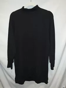 Socialite Ribbed Sweater Dress Womens MED BLK Mock Neck Raglan Sleeve Sexy Mini - Picture 1 of 9
