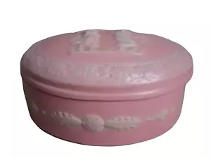 1990s hand made lidded pink pottery trinket box Signed (#5) - Bild 1 von 8