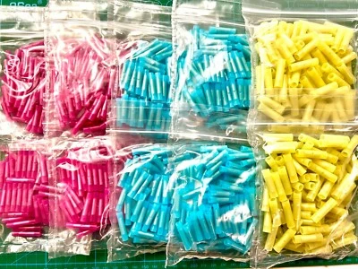 COMBO Pack 1000pcs Red/Blue/Yellow Nylon Butt Splice Assortment, Crimp Terminals - Image 1 of 4