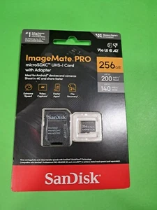 NEW - SanDisk 256GB ImageMate Pro microSDXC UHS 1 Memory Card, 200MB/s - Photo 1 sur 1