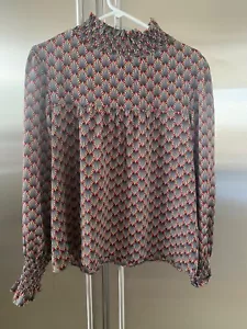 JUBYLEE BLOUSE WITH SMOCKED NECK AND SLEEVES SIZE M/L - Picture 1 of 8