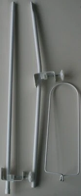 Porta Baldacchino Supporto Portabaldacchino per culla in metallo 3 pezzi bianco - Immagine 1 di 3