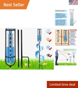 Decorative Metal Rain Gauge for Garden with Clear Readings and Stable Stake - Picture 1 of 9