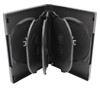 Standard Black DVD 8-Disc 27mm New Replacement Premium Movie Storage Shell Case - Image 1 of 4