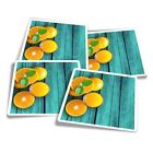 4x Square Stickers 10 cm - Orange Juice Healthy Eating Fruit  #21608
