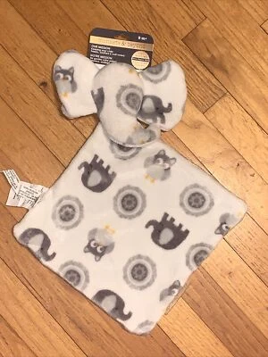 Blankets & Beyond Gray Grey Elephant Owl Security Blanket/Lovey - Image 1 of 2