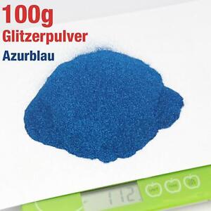 100g Grammes Glitzerpulver Poudre Azur Bleu Couleur Nail Art Bricolage Déco