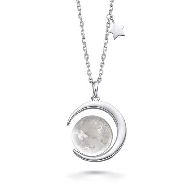 Authentic Moon Dust Crescent Series Necklace (From Lunar Meteorite NWA 5000) - Image 1 of 4