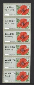 POPPY Ma16 Sept 2020 Zone RATE TARIFF VALUES Collector Strip POST GO - RARE - Picture 1 of 1