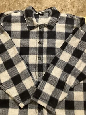 Chaqueta XL de vellón a cuadros negra Stefano Basics para hombre Foto 1 de 4