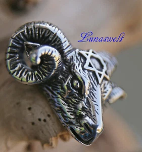  Cabeza de carnero con estrella de David en una cinta ajustable en longitud - Imagen 1 de 3