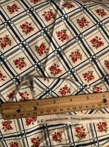 Moda Fabrics Plaid With Roses Pattern # 14684 ~ 1/2 Yard - Picture 1 of 1