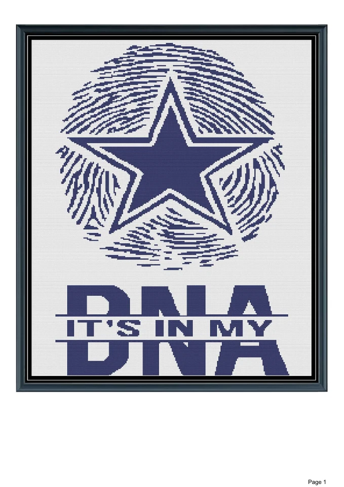 Cowboys DNA blanket pattern,60x72", written and graph pattern included - Image 1 of 1