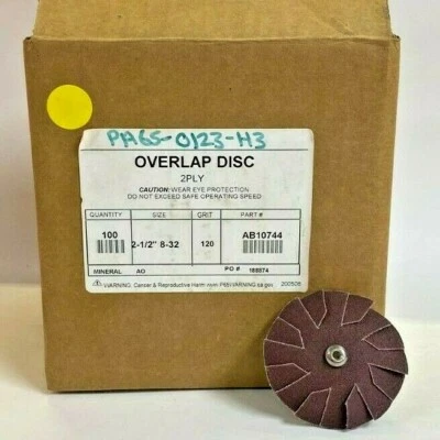 2-1/2" 100 GRIT MERIT ALUMINUM OXIDE OVERLAPPED SLOTTED DISCS AB10761 LOT OF 100 - Image 1 of 4