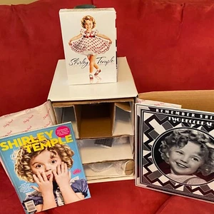 4-pc Shirley Temple: Danbury Mint Porcelain Doll, Movies, Vinyl, Magazine - Picture 1 of 14
