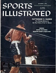 Sports Illustrated 1 de septiembre de 1958 - Cubierta Patterson vs. Harris, ¡excelente estado! - Imagen 1 de 2