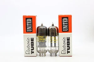 2 X 6350 TUBE UNITED ELECTRON BRAND MATCHED PAIR SQUARE GETTER CRYOTREATED V13 - Picture 1 of 1
