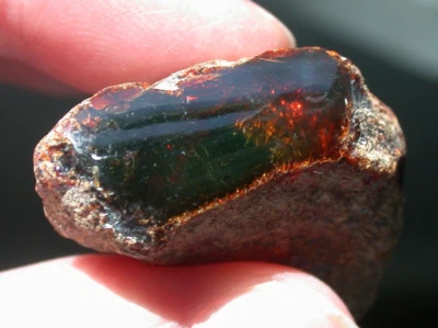Beautiful Cherry RED Dominican Amber Fossil Gemstone Large 11.5 gram Piece - Image 1 of 4