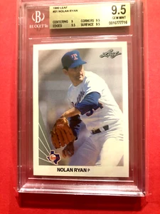 1990 Leaf #21 Nolan Ryan GEM MINT BGS 9.5 Subs 9 ,9.5 ,9.5 , 9.5 - Picture 1 of 2