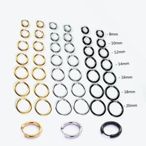 7 Paar Edelstahl Creolen für Damen Herren Hypoallergen Ohrringe Sets - Bild 1 von 13