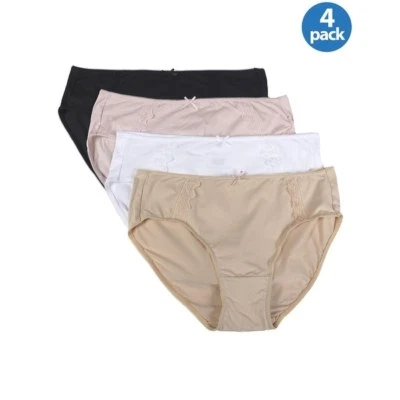 Karen Neuburger Mujer Ropa Interior Corte Alto Con Encaje, Paquete de 4 Panty Talla Pequeña  Foto 1 de 3