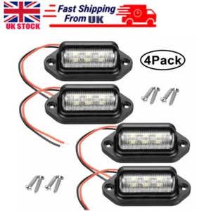 4pz LED Targa Luce Tag Lampade Assemblaggio Ricambio per Camion Rimorchio Camper - Foto 1 di 12