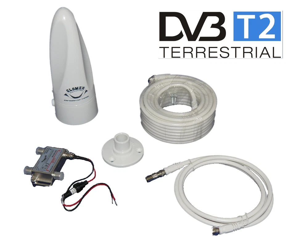 Avior GLOMEX Outdoor Digital TV DVB-T2 HD Antenne Boot Yacht UKW NEU - Bild 1 von 1