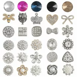 1 x Diamante Button Shank Crystal Rhinestones Sparkle Shimmer Dress Wedding - Picture 1 of 28