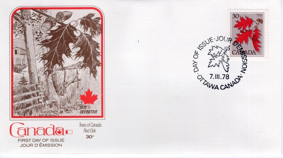 TREES OF CANADA, RED OAK 30c,   1978  FDC16129 - Image 1 of 1