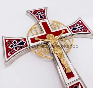 Maltese Cross With Enamel And Gilding Red and White - Picture 1 of 8