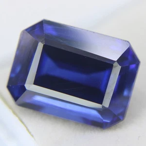 12.75 Ct Certified Natural Blue Sapphire Eye Clean Emerald Cut Loose Gemstones - Picture 1 of 6