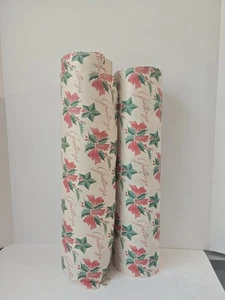 Vintage Christmas wrapping paper department store roll Seasons Greetings 18" - Picture 1 of 2