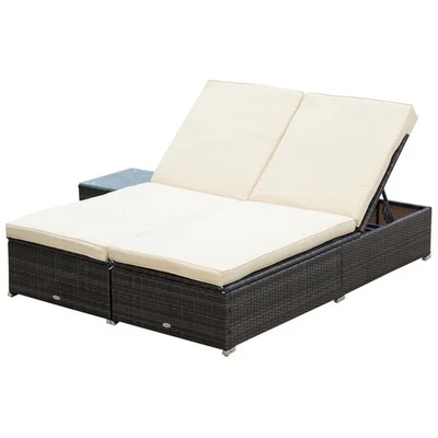 Juego de 2 Sillones de Exterior con Mesa Auxiliar Piscina Chaise Patio Juego de Muebles Foto 1 de 4