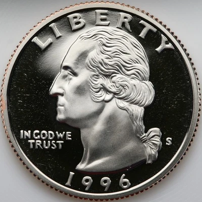 1996 S Gem DCam Proof Washington Quarter CN-Clad - Image 1 of 3