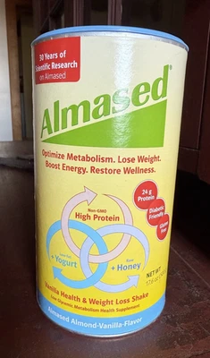 Almased миндаль ваниль еда замена шейк растение основа белка 17,6 унций - Изображение 1 из 4
