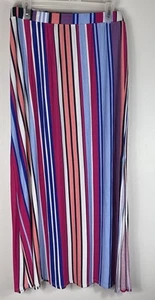 Lane Bryant Womens Rainbow Striped Stretch Pull On Maxi Skirt Festival 18/20 - Picture 1 of 9