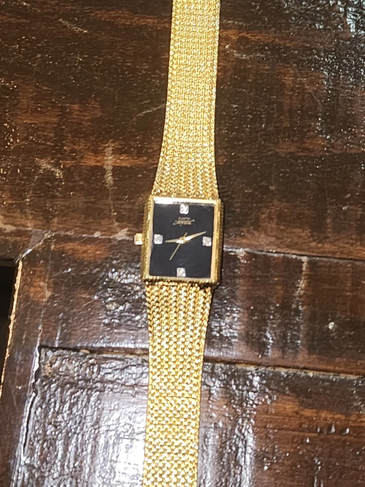 Vintage XAVIER Tank Men’s Quartz Watch Gold Plated Case Black Dial Working - Image 1 of 2