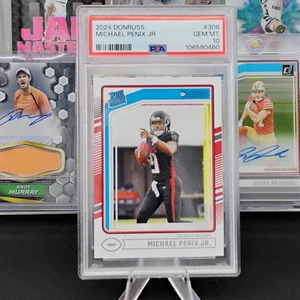 2024 Donruss Michael Penix Jr. Rated Rookie #308 PSA 10 Gem Mint RC Falcons - Picture 1 of 2