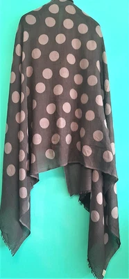 * BECK SONDER GAARD * 50 % SILK 50 % WOOL DOT  PRINTED LONG SCARF SIZE 205 / 107 - Image 1 of 4