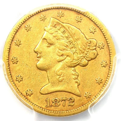 1872-S Liberty Gold Half Eagle $5 Coin - Certified PCGS XF40 - $1,850 Value - Image 1 of 4