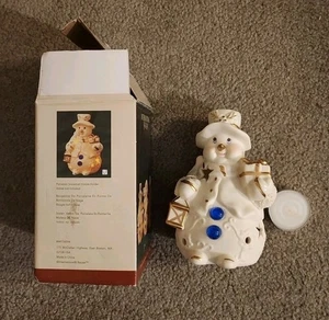 International Bazaar SNOWMAN Holiday Tealight Votive Candle Holder NEW WITH BOX - Picture 1 of 8