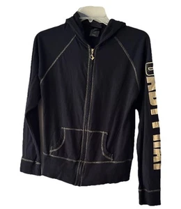 Vintage Baby Phat Y2k Zip Up Hoodie Sz L Black/gold Goth Dark Fairy Lightweight - Picture 1 of 8