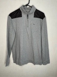 Vineyard Vines Sweatshirt Herren Large grau Viertelreißverschluss Performance Golfpullover - Bild 1 von 6